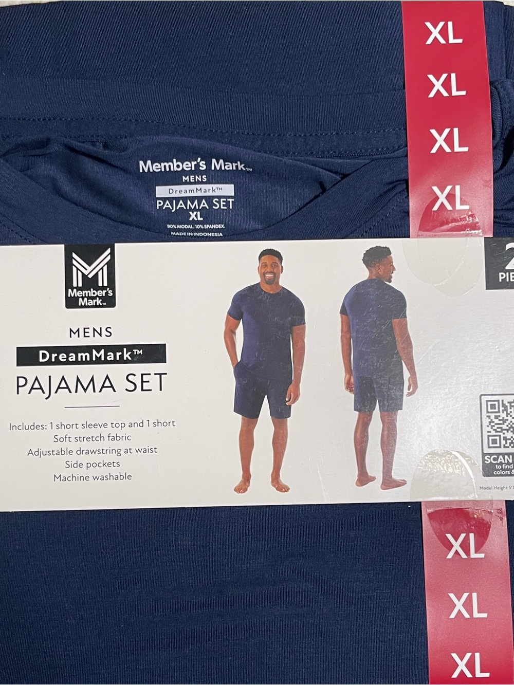 Member's Mark DreamMark Men's Navy Short Sleeve Pajama Set